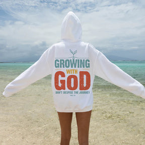 Growing With God Aesthetic Christianity Women's Religious Hoodie