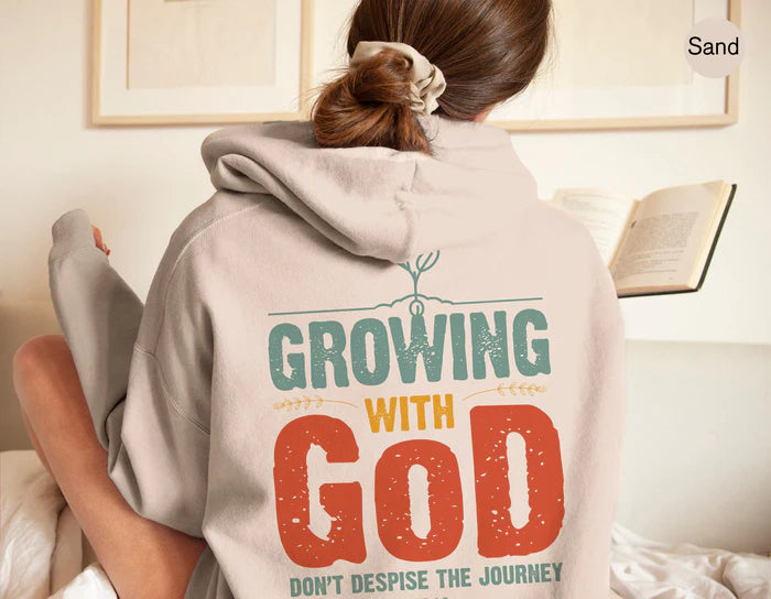 Growing With God Aesthetic Christianity Women's Religious Hoodie