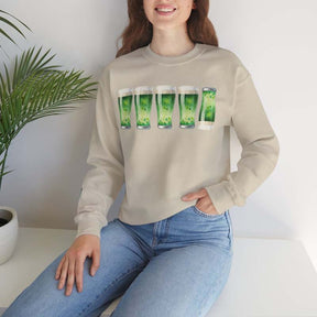 4+1 Beer Glasses Crewneck  And Beer  In A  Roll Sweatshirt
