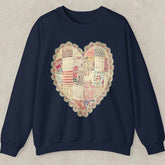 Quilt Heart Printed Sweatshirt