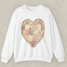 Quilt Heart Printed Sweatshirt