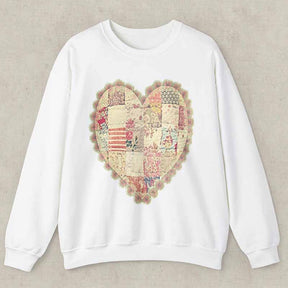 Quilt Heart Printed Sweatshirt