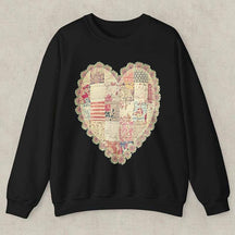 Quilt Heart Printed Sweatshirt