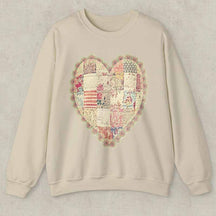 Quilt Heart Printed Sweatshirt