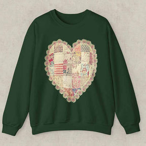 Quilt Heart Printed Sweatshirt