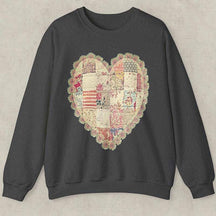Quilt Heart Printed Sweatshirt