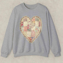 Quilt Heart Printed Sweatshirt