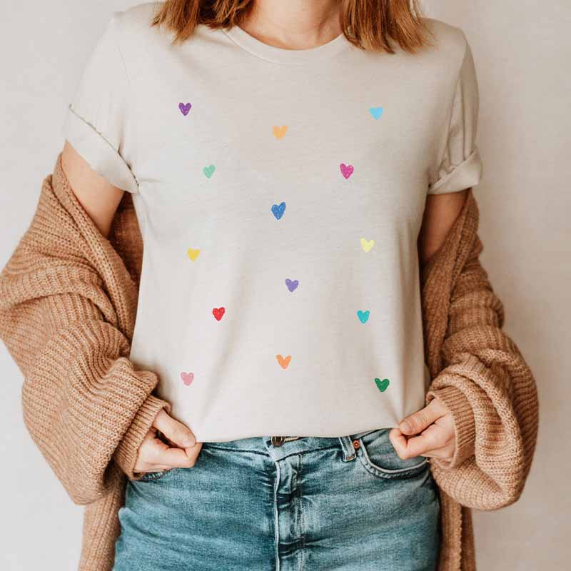 Colorful Hearts Little Hearts T-Shirt