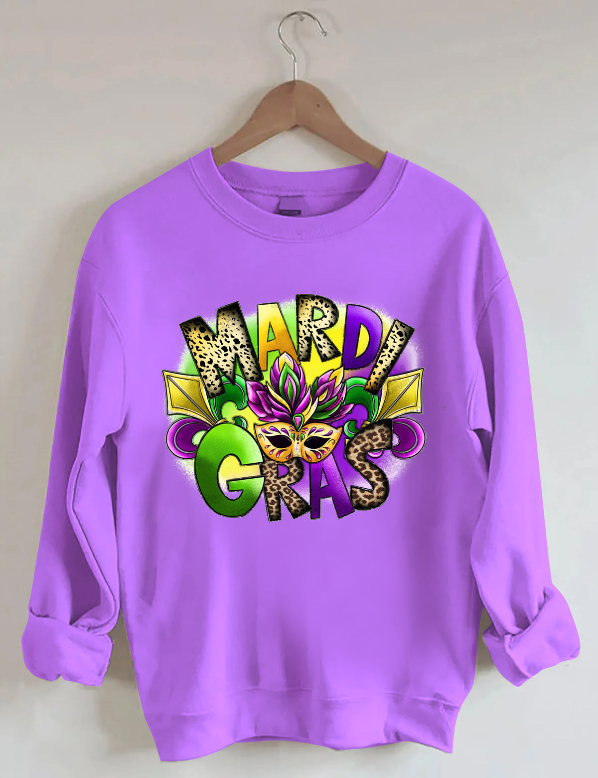 Happy Carnival Mask Print Sweatshirt