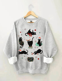 Christmas Black Cat Sweatshirt