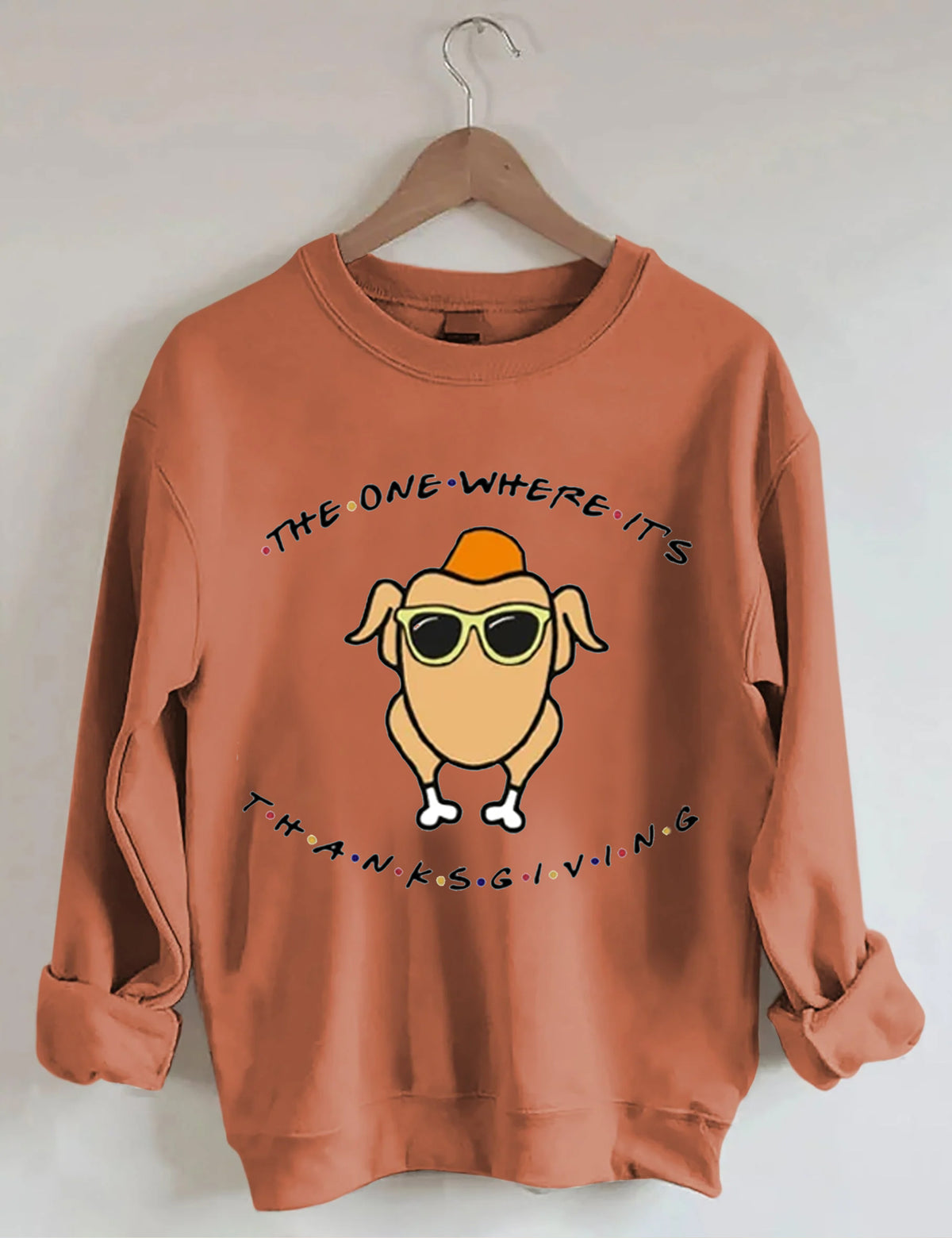 Glasses Turkey Print Thanksgiving Sweatshirt