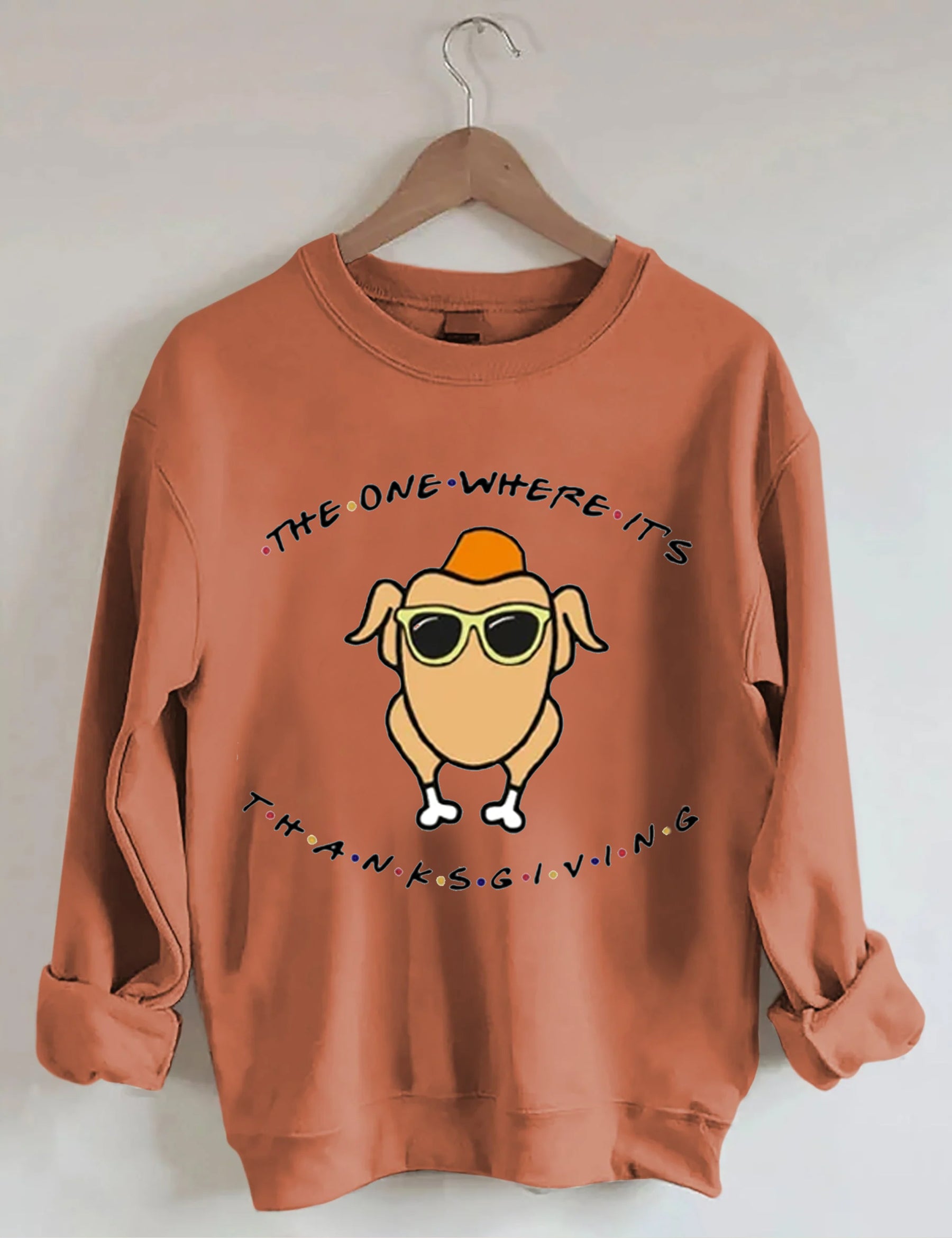 Glasses Turkey Print Thanksgiving Sweatshirt