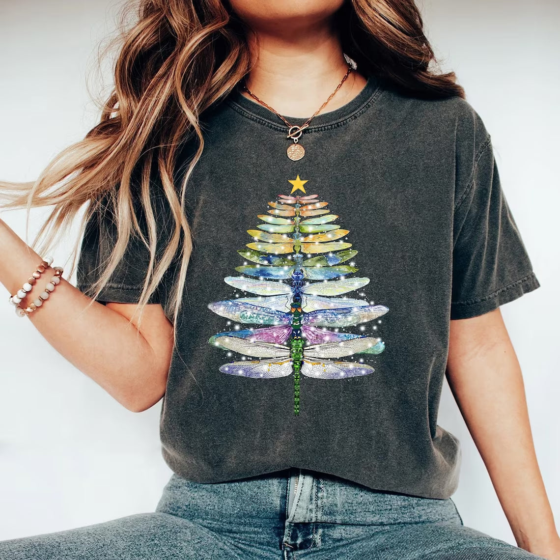 Dragonfly Christmas Light T-Shirt