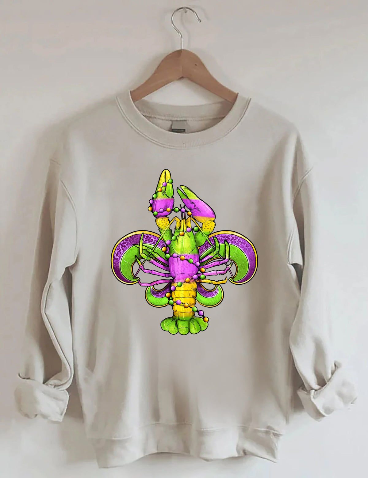 Mardi Gras Crayfish Lily Sweatshirt