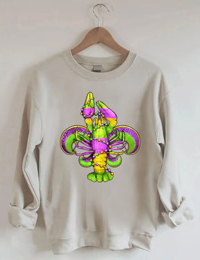 Mardi Gras Crayfish Lily Sweatshirt