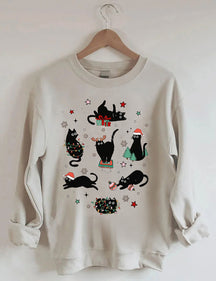 Christmas Black Cat Sweatshirt