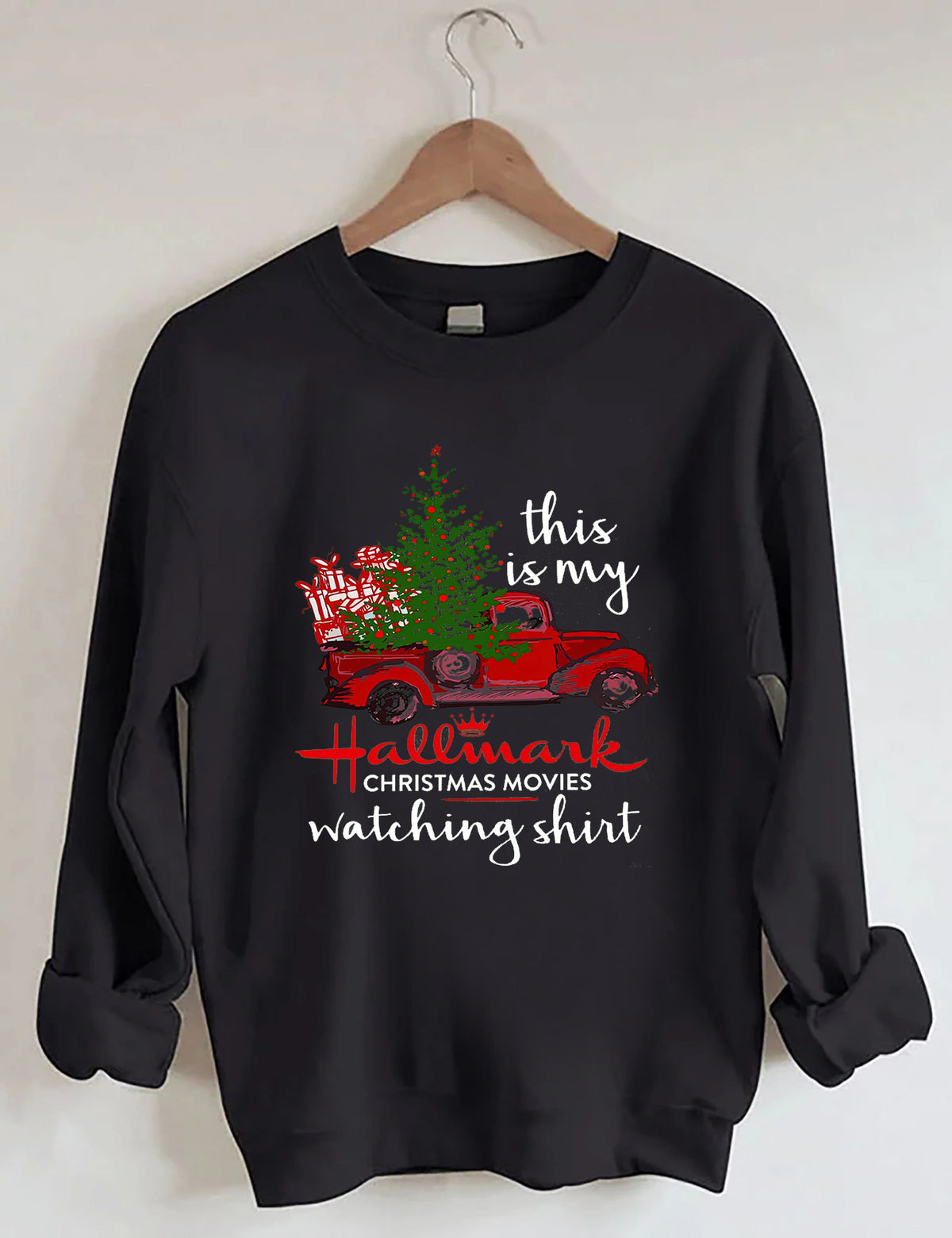 Hallmark Christmas Movie Print Sweatshirt