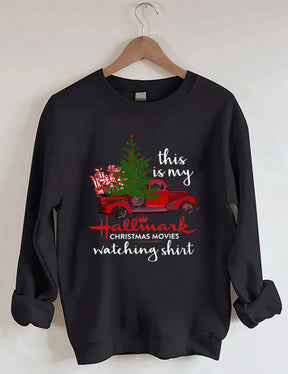 Hallmark Christmas Movie Print Sweatshirt