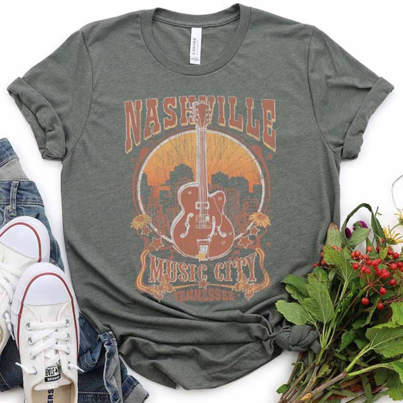 Nashville Tennessee Guitar T-Shirt
