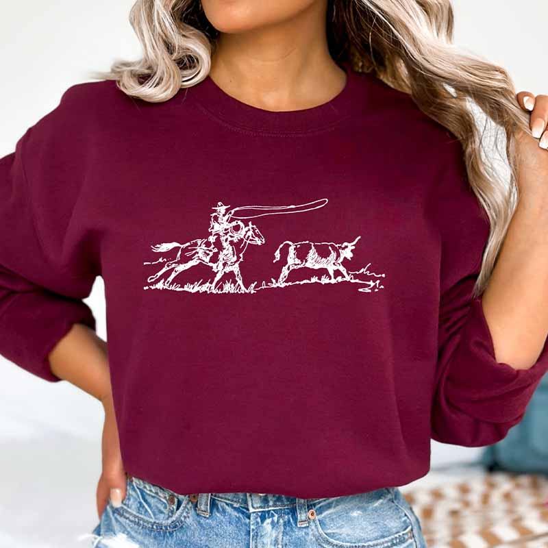 Cowboy Roping Western Sweatshirt