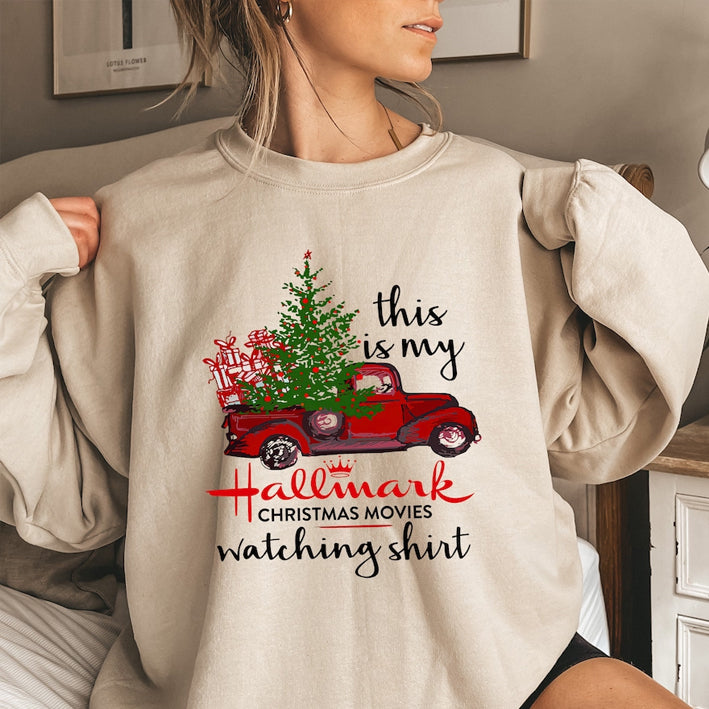 Red Car Print Christmas Sweatshirt