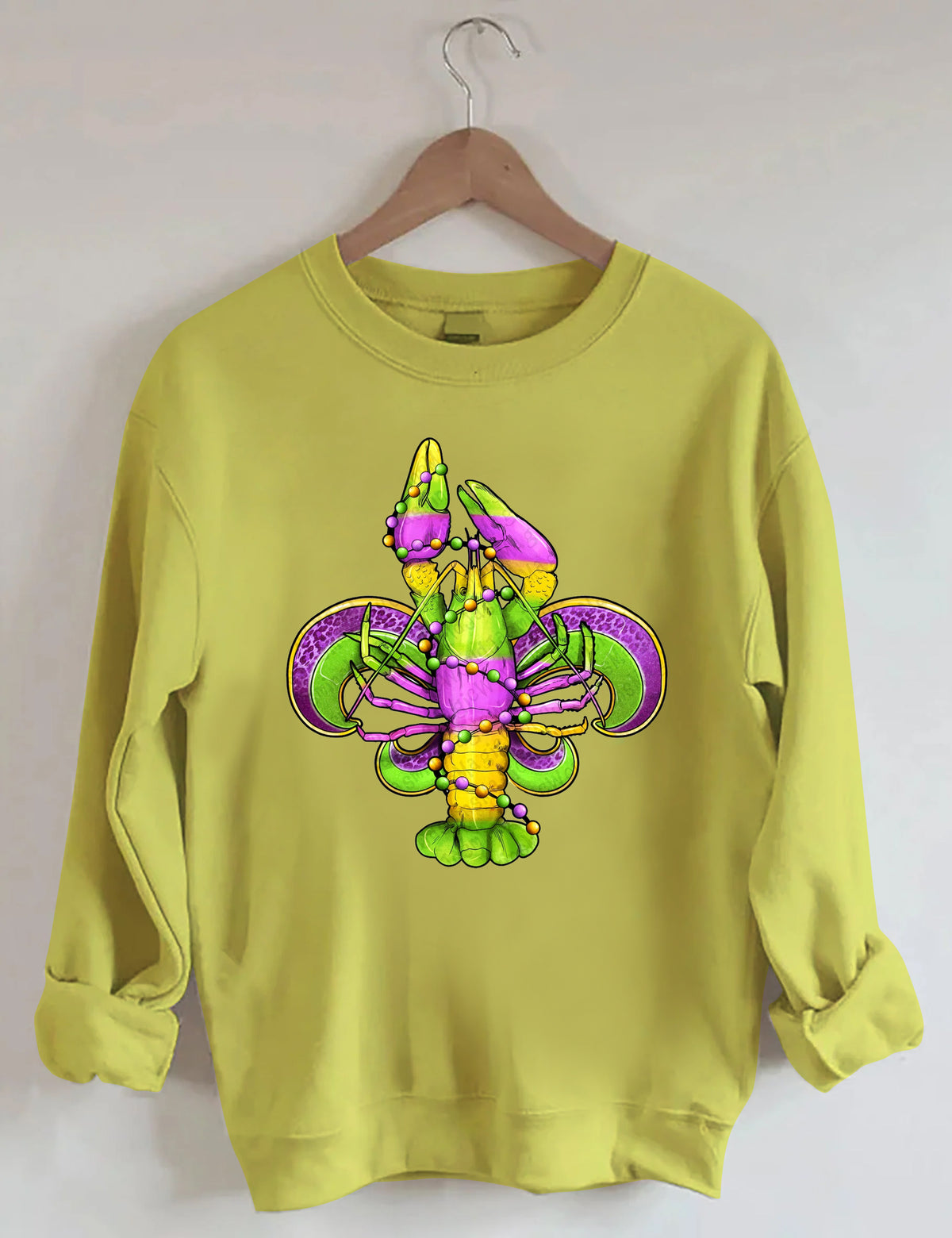 Mardi Gras Crayfish Lily Sweatshirt