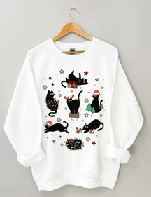 Christmas Black Cat Sweatshirt