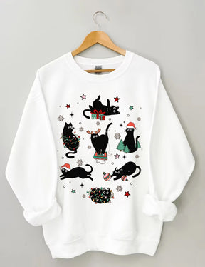 Christmas Black Cat Sweatshirt