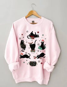 Christmas Black Cat Sweatshirt