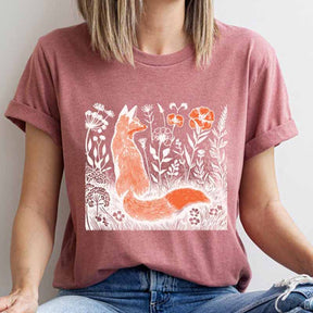 Animal Fox In A Meadow T-Shirt