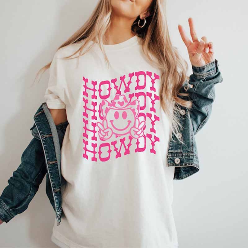 Howdy Smile Face Comfort Colors T-Shirt
