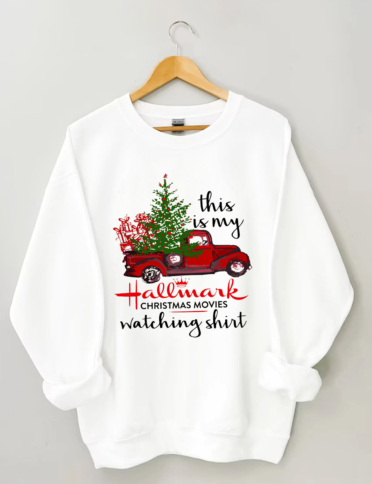 Hallmark Christmas Movie Print Sweatshirt