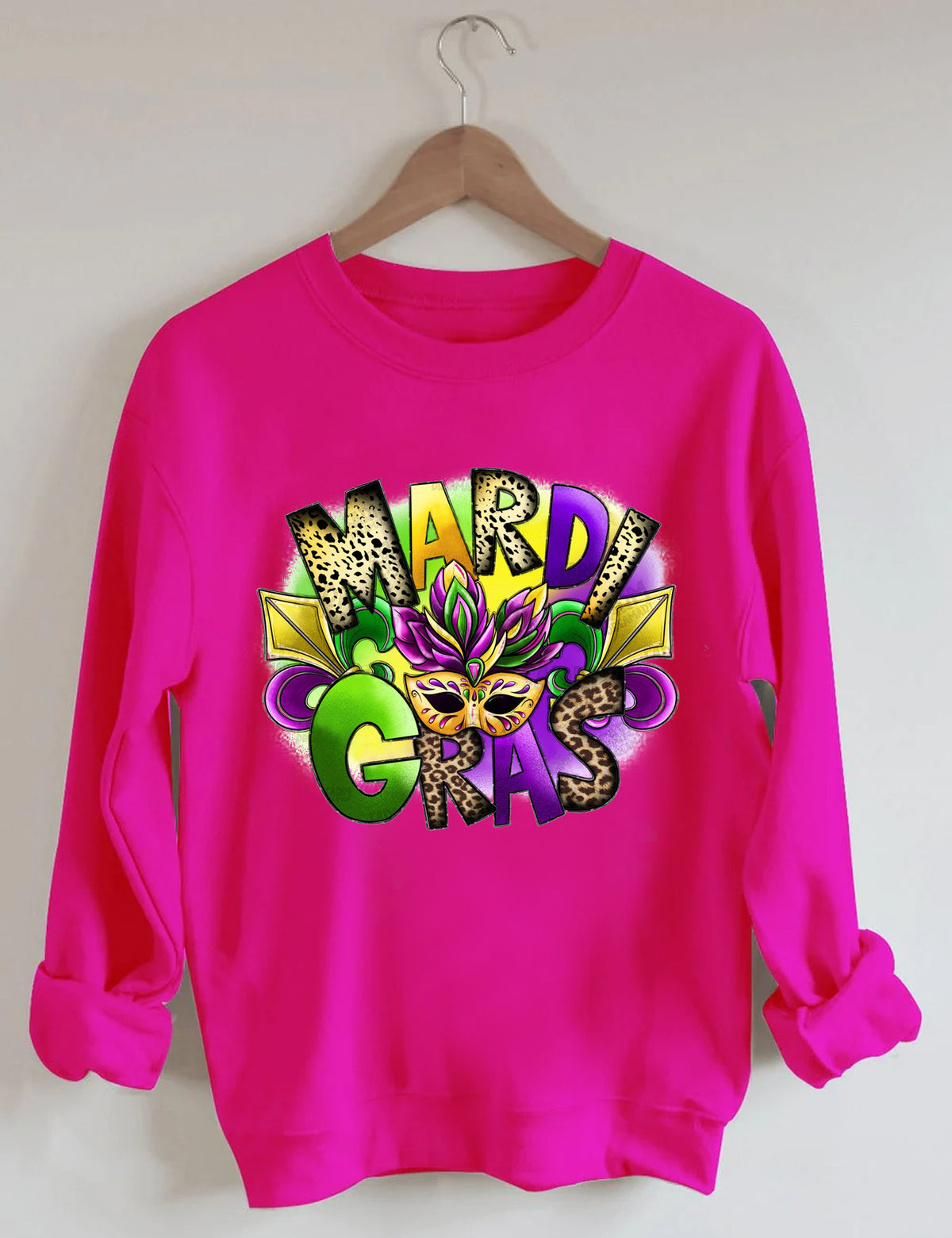 Happy Carnival Mask Print Sweatshirt
