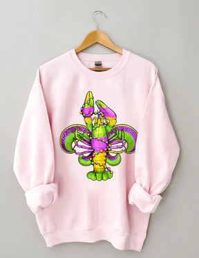 Mardi Gras Crayfish Lily Sweatshirt