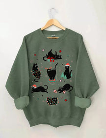 Christmas Black Cat Sweatshirt
