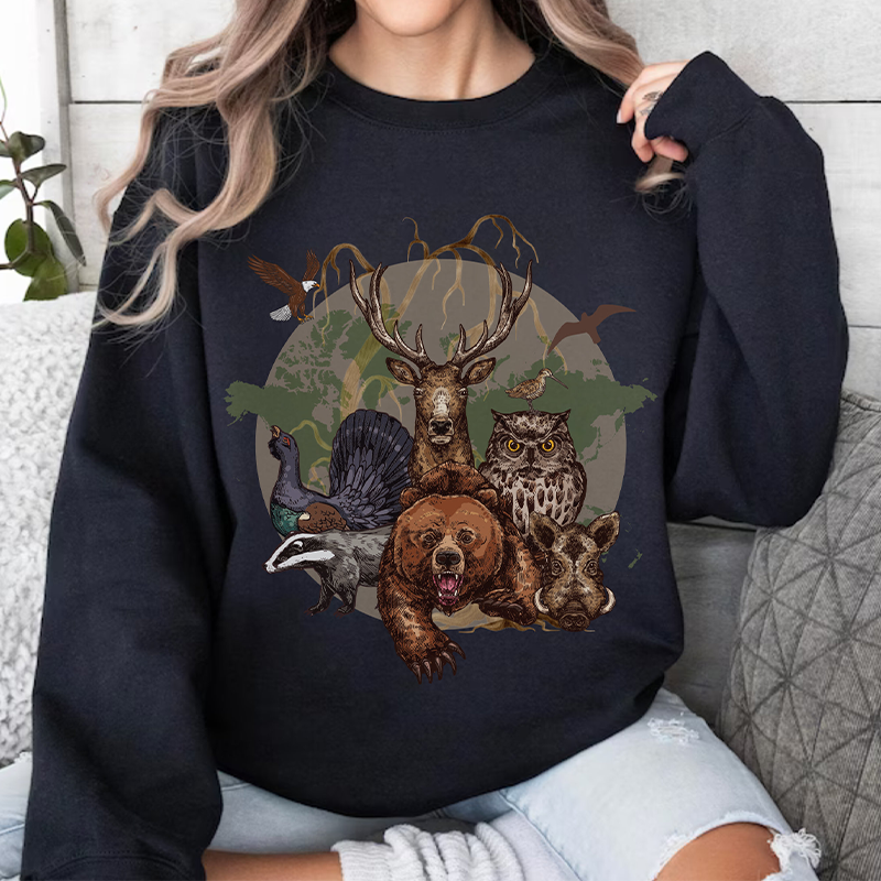 Vintage Animal  Protection Wilderness 90s Crewneck Unisec Nature Graphic Sweatshirt
