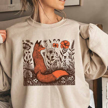 Cute Animal  Flower Fox Sweatshirt