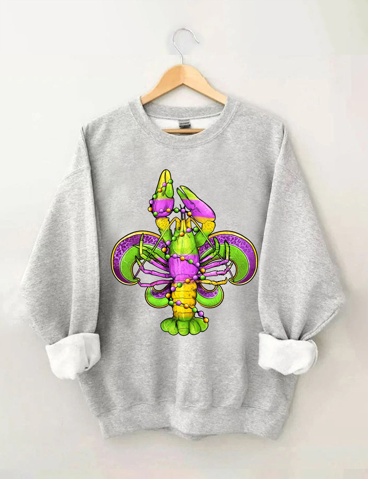 Mardi Gras Crayfish Lily Sweatshirt
