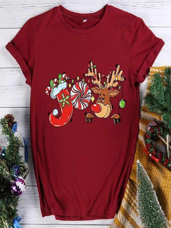 JOY Christmas deer T-shirt