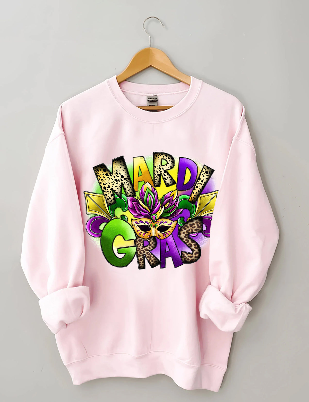 Happy Carnival Mask Print Sweatshirt