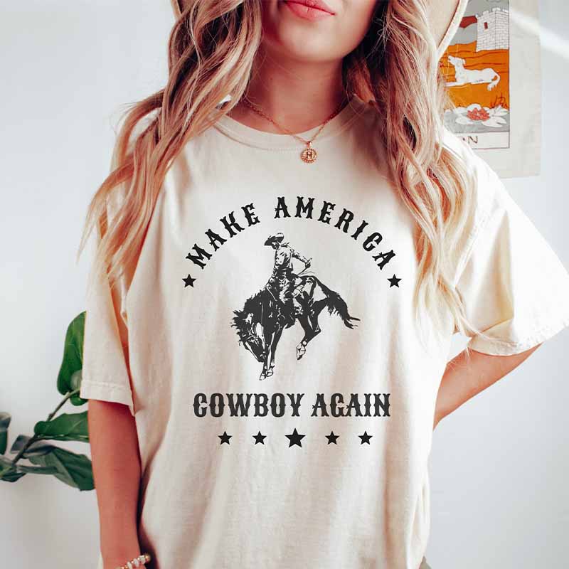 Leopard Print Cow Skull Cowgirl T-Shirt