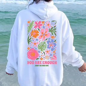 You Are Enough Flower Heart Health Hoodie