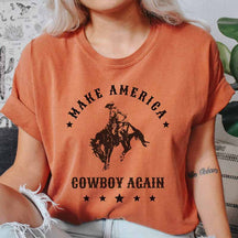 Leopard Print Cow Skull Cowgirl T-Shirt