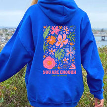 You Are Enough Flower Heart Health Hoodie