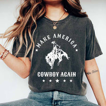 Leopard Print Cow Skull Cowgirl T-Shirt