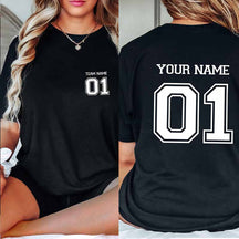 Front Back Name and Number Personalized Sport T-shirt