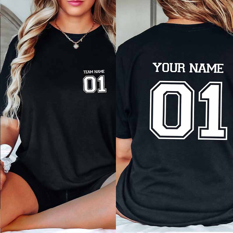 Front Back Name and Number Personalized Sport T-shirt