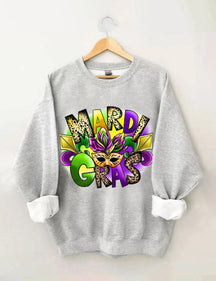 Happy Carnival Mask Print Sweatshirt