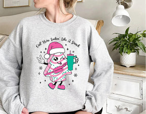 Out Here Looking Like A Snack Cake Pullover Christmas Tree Sweatshirt