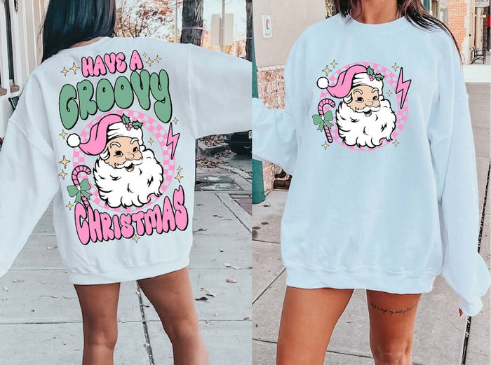 Groovy Christmas Retro Santa Claus Sweatshirt